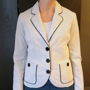 LACOSTE Women's Blazer White with Black Pin-Stripe SIZE S (Lacoste 36)